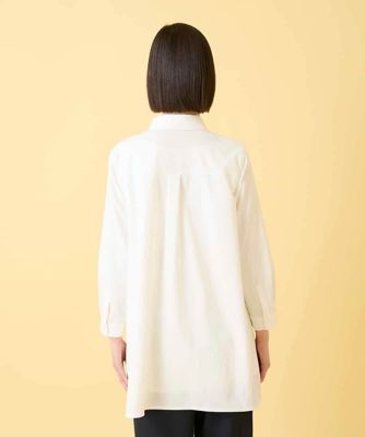 フラワー刺繍コットンロングシャツ ／洗える | HIROKO BIS (Women