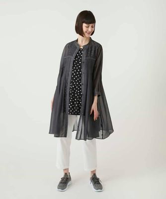 サテンデニムタックフレアチュニック ／洗える | HIROKO BIS (Women