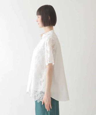 迷彩レースジョイントブラウス　／洗える