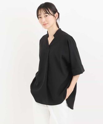 ＜HIROKO BIS (Women)＞【洗濯機で洗える】リネンライクワイドシルエットブラウス