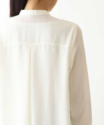 【小さいサイズ】フロントケープデザインブラウス /洗濯機で洗える Maison de CINQ｜【小さいサイズ】フロントケープデザイン