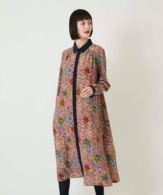 HIROKO BIS (Women)/ヒロコビス 幾何フラワーアートプリントワンピース /洗える 86ブラウン ワンピース・ドレス【三越伊勢丹/公式】