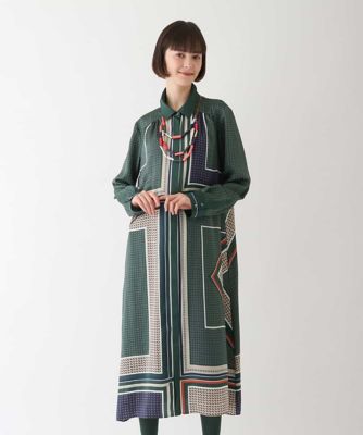 【洗える】ジオメトリックプリントワンピース
