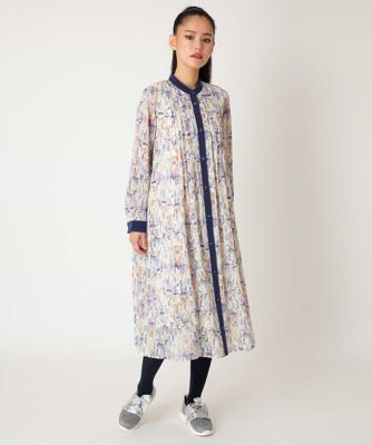 【新品♥タグ付き】ACROSS 立体プリーツワンピース ♡グラデーションドレス* アイリスモチーフタックワンピース ／洗濯機で洗える | HIROKO BIS