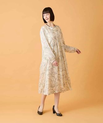 ボタニカルモチーフピンタックワンピース ／洗える | HIROKO BIS