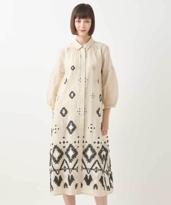 エスニックモチーフドレス　／洗える
