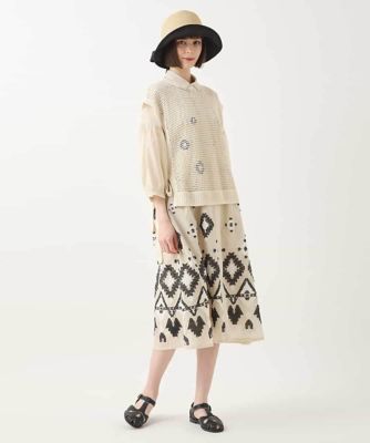 エスニックモチーフドレス　／洗える
