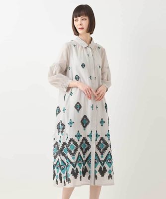 エスニックモチーフドレス　／洗える