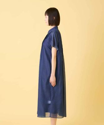 サテンデニムピンタックデザインワンピース ／洗える | HIROKO BIS