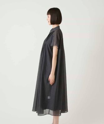 サテンデニムピンタックデザインワンピース ／洗える | HIROKO BIS