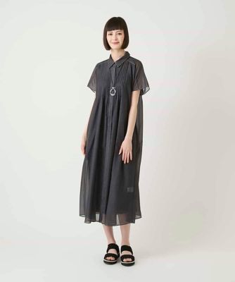 サテンデニムピンタックデザインワンピース ／洗える | HIROKO BIS