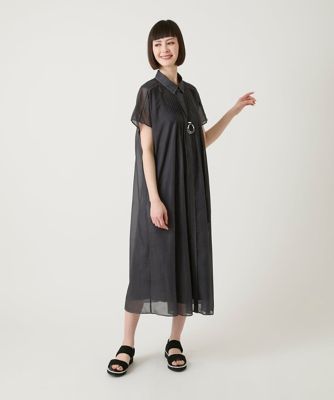サテンデニムピンタックデザインワンピース ／洗える | HIROKO BIS
