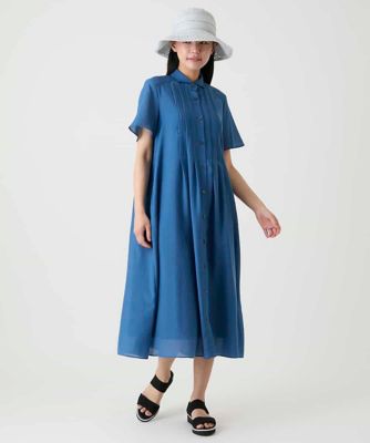 タックデザインシャツワンピース ／洗濯機で洗える | HIROKO BIS