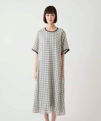 サッカーチェック半袖ワンピース | HIROKO BIS (Women)/ヒロコビス