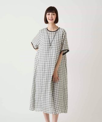 サッカーチェック半袖ワンピース | HIROKO BIS (Women)/ヒロコビス