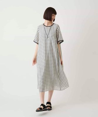 サッカーチェック半袖ワンピース | HIROKO BIS (Women)/ヒロコビス