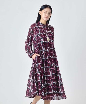 【最終価格】yori タータンチェックシアーワンピース 36 変形チェックシアーワンピース | HIROKO BIS (Women)/ヒロコビス