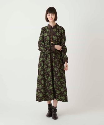 小付きフラワー柄シャツワンピース ／洗える | HIROKO BIS (Women