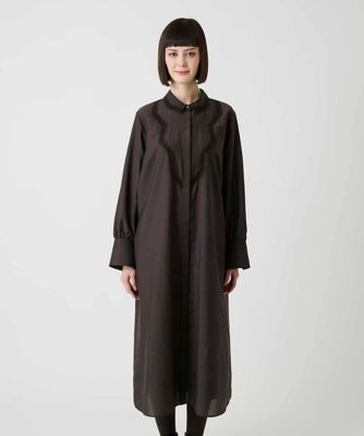 ヒロコビス17ABチェック大小裾少しギャザーデザイン素敵 裏地あり身幅60丈86 変形レースデザインシャツワンピース ／洗える | HIROKO BIS (Women