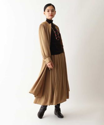 ソフトサテンウエストドロストワンピース ／洗濯機で洗える | HIROKO