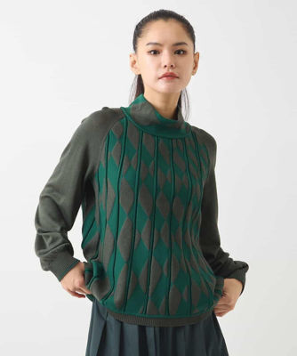 HIROKO BIS / ヒロコビス ジャカードハイネックプルオーバー ジャカードハイネックプルオーバー | HIROKO BIS (Women