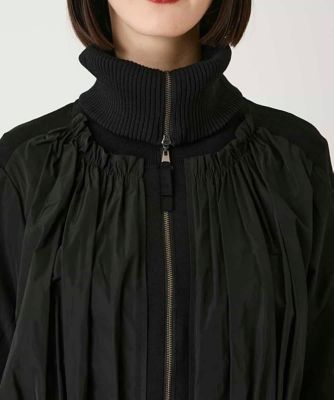 異素材ジョイントニットブルゾン | HIROKO BIS (Women)/ヒロコビス