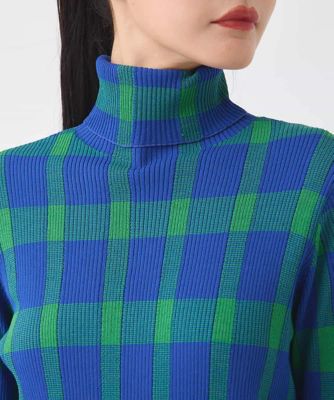 イコ チェック柄インターシャニットプルオーバー | HIROKO BIS (Women