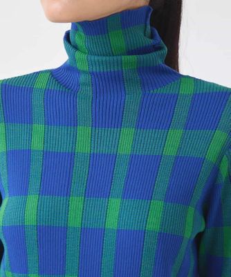 チェック柄インターシャニットプルオーバー | HIROKO BIS (Women