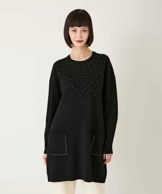 ＜HIROKO BIS (Women)＞スタッズアクセントニットチュニック