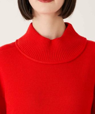 リブネックデザインウールニットプルオーバー | HIROKO BIS (Women