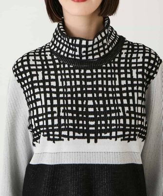 BOBOUTIC タートルネック ニット チェックアクセントタートルネックニット | HIROKO BIS (Women