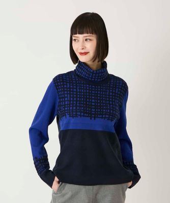 チェックアクセントタートルネックニット | HIROKO BIS (Women