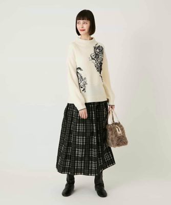 ペイズリー刺繍ニットプルオーバー | HIROKO BIS (Women)/ヒロコビス