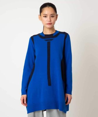 ＜HIROKO BIS (Women)＞配色切り替えスパンコールニットチュニック