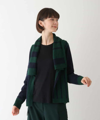 ＜HIROKO BIS (Women)＞ビックカラーストライプニットカーディガン