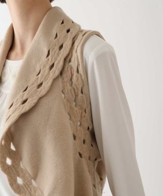 HIROKO BIS / ヒロコビス ストレッチウールアイレットベスト ストレッチウールアイレットベスト | HIROKO BIS (Women