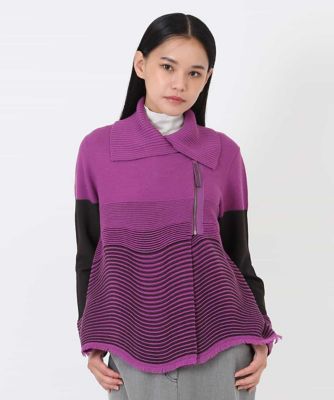 ＜HIROKO BIS (Women)＞タックウェーブサイドジップカーディガン
