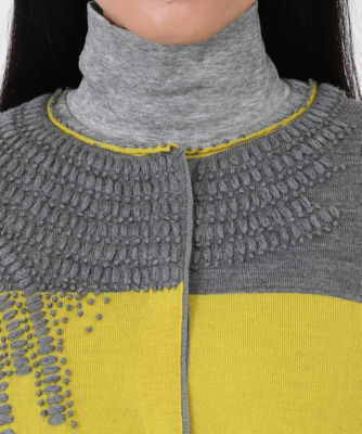 H IROKOB ISカーディガン バイカラー刺繍ニットカーディガン | HIROKO BIS (Women