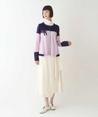 バイカラー刺繍ニットカーディガン | HIROKO BIS (Women