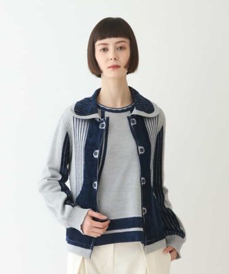 HIROKO BIS (Women)/ヒロコビス フェザーヤーンジャカードニットカーディガン