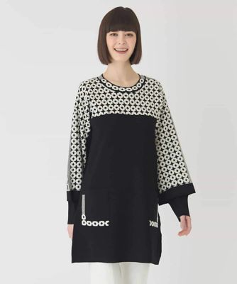 ジャカード×インターシャ幾何柄チュニック | HIROKO BIS (Women