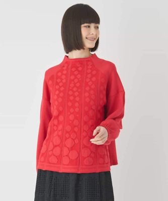 ＜HIROKO BIS (Women)＞ボリュームスリーブドットジャカードニットトップ