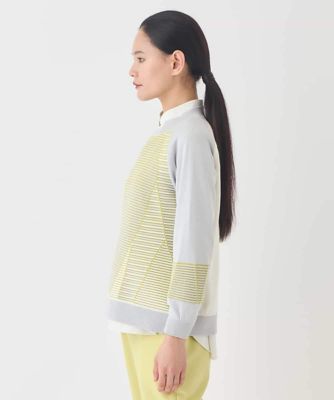 maco様 新品HirokoBIS デザインセーター 13号 ボーダー ベージュ ベージュ系 HIROKO BIS GRANDE (Women)の大きいサイズ 13号～25号／2L