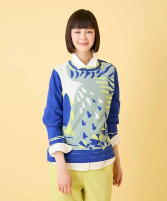 ＜HIROKO BIS (Women)＞アーティスティックジャカードニットプルオーバー　／洗える