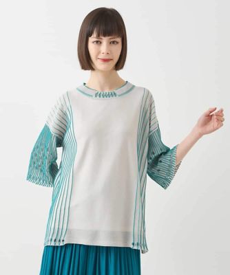 ＜HIROKO BIS (Women)＞ペーパーヤーンデザインニットプルオーバー　／洗える