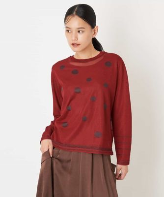 ＜HIROKO BIS (Women)＞【洗える】ドット柄シアーニットプルオーバー