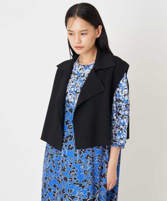 ＜HIROKO BIS (Women)＞【洗える】ショート丈デザインニットジレ