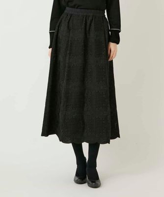 ＜HIROKO BIS (Women)＞モチーフレースデザインスカート　／洗える