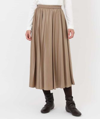 【洗える】レザーライクエレガンスプリーツスカート