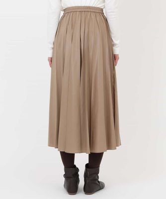 【洗える】レザーライクエレガンスプリーツスカート